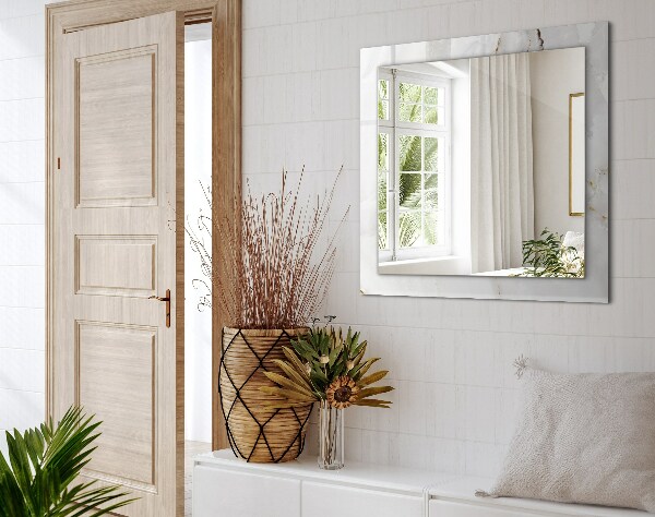 Lustro ramka z nadrukiem prostokątne Motywy z białego marmuru