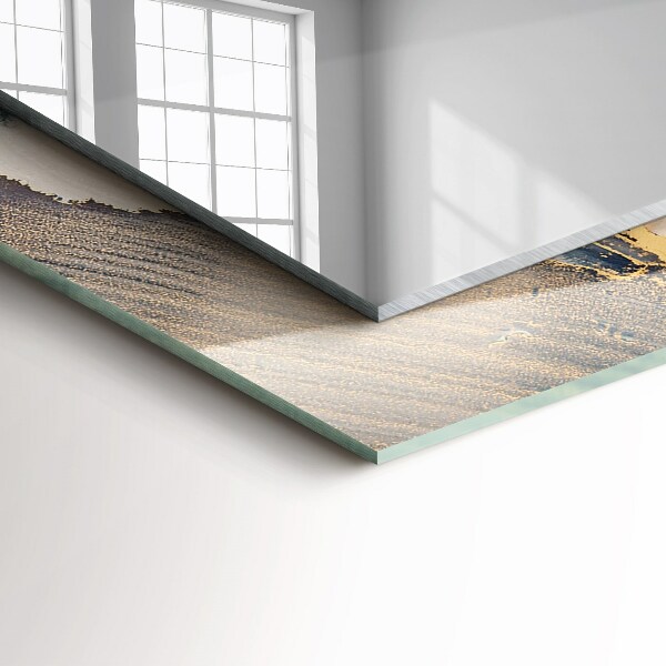 Lustro z drukowaną ramką prostokątne Niebieska sztuka abstrakcyjna