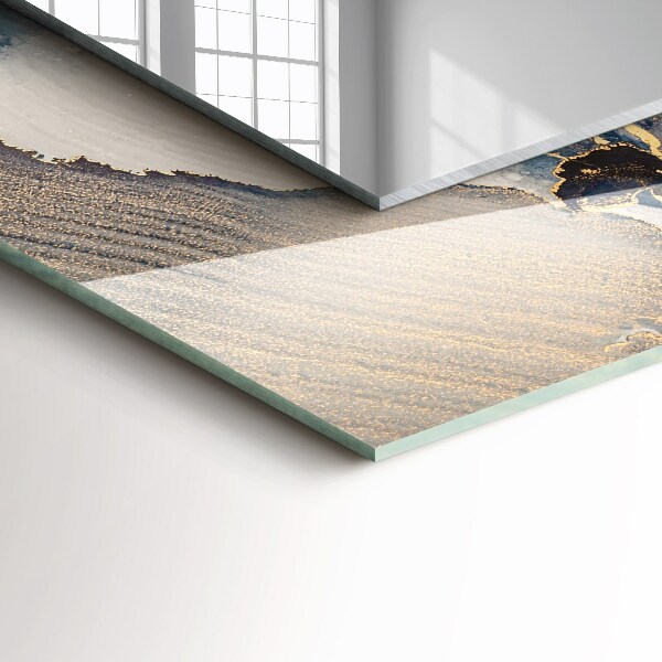 Lustro z drukowaną ramką prostokątne Niebieska sztuka abstrakcyjna