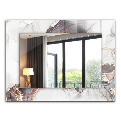 Lustro dekoracyjne prostokątne Sztuka abstrakcyjna z marmuru