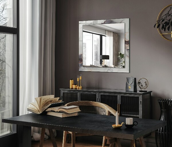 Lustro dekoracyjne prostokątne Sztuka abstrakcyjna z marmuru