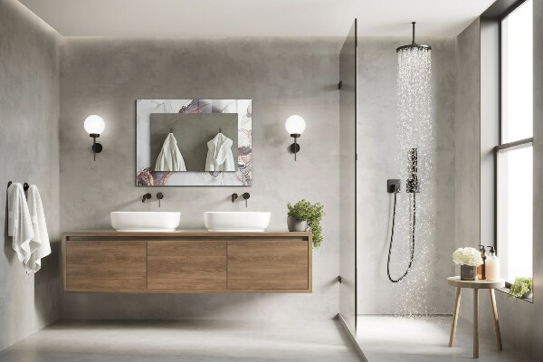 Lustro dekoracyjne prostokątne Sztuka abstrakcyjna z marmuru