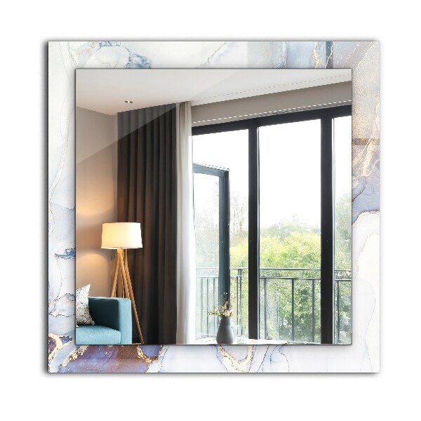 Lustro z nadrukiem prostokątne Sztuka abstrakcyjna z marmuru