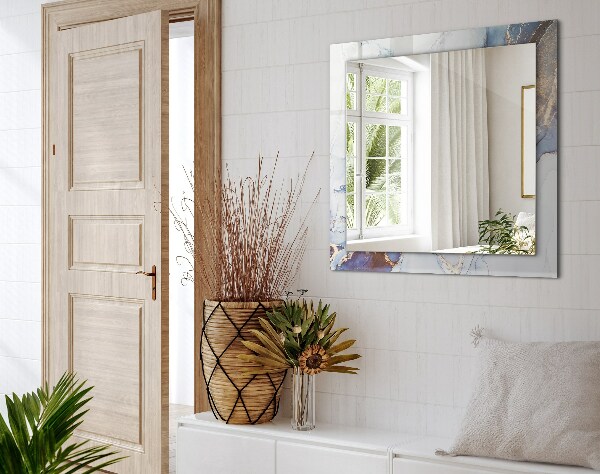 Lustro z nadrukiem prostokątne Sztuka abstrakcyjna z marmuru