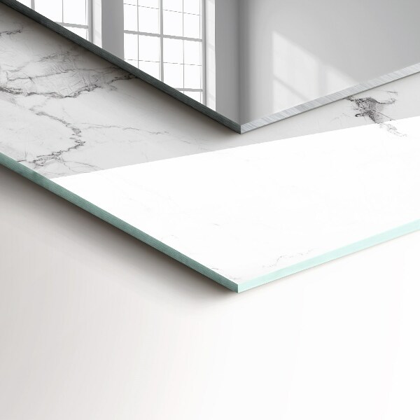 Lustro z nadrukiem dekoracyjne prostokątne Wzory z białego marmuru