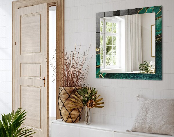 Lustro ścienne dekoracyjne prostokątne Zielone abstrakcyjne motywy artystyczne
