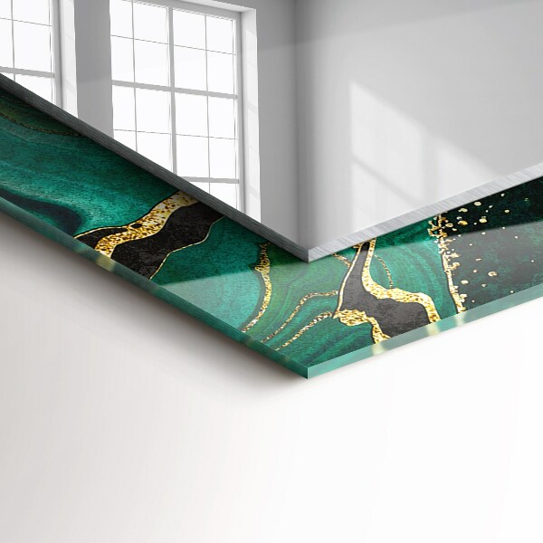 Lustro ścienne dekoracyjne prostokątne Zielone abstrakcyjne motywy artystyczne