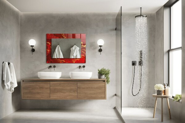 Lustro ścienne dekoracyjne prostokątne Abstrakcyjna czerwień