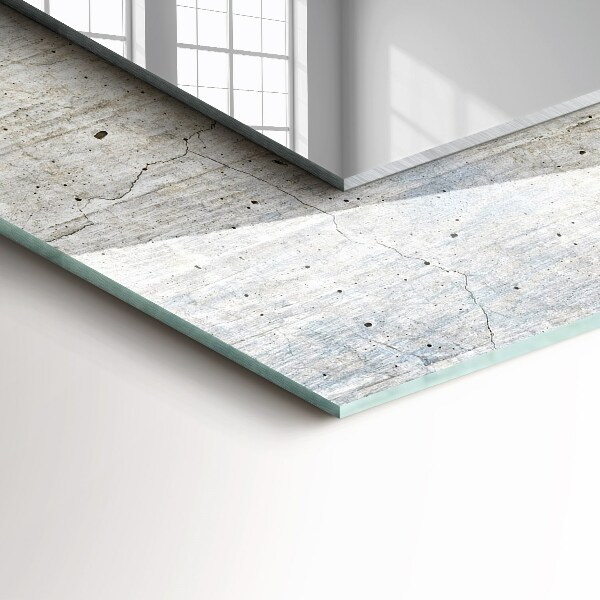 Lustro z drukowaną ramką prostokątne Pęknięta betonowa ściana