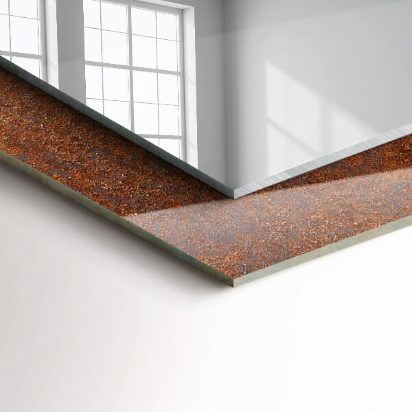 Lustro z nadrukiem prostokątne Zardzewiała metalowa powierzchnia