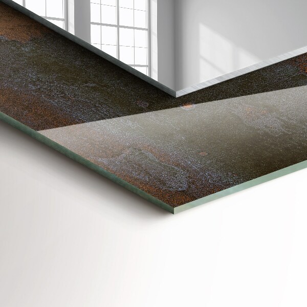 Lustro z nadrukiem dekoracyjne prostokątne Modny zardzewiały metal