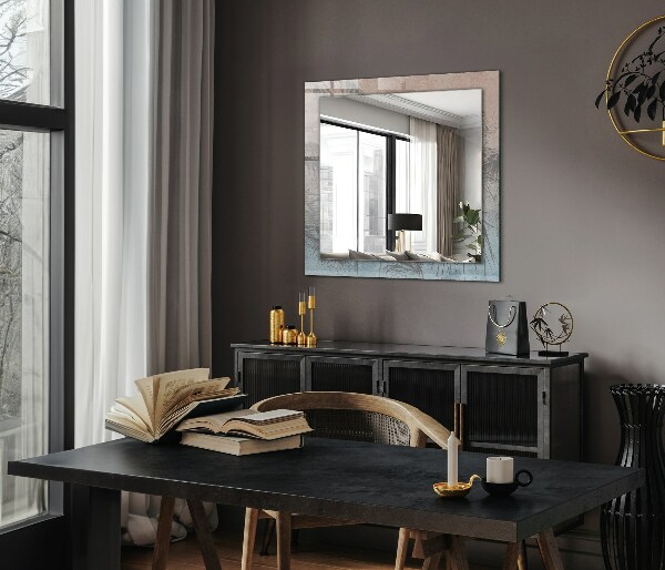 Lustro z drukowaną ramką prostokątne Rośliny w pastelowych kolorach