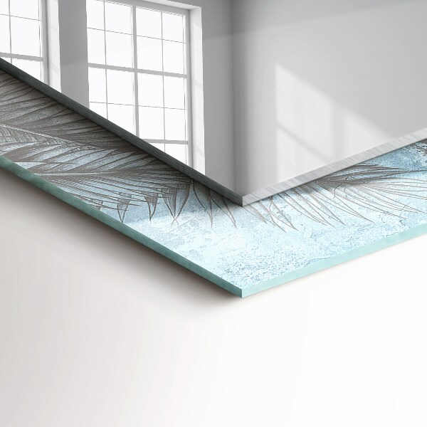 Lustro z drukowaną ramką prostokątne Rośliny w pastelowych kolorach