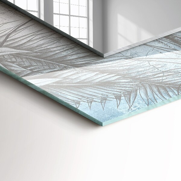 Lustro z drukowaną ramką prostokątne Rośliny w pastelowych kolorach