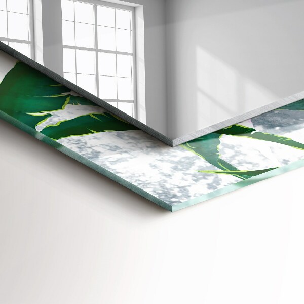 Lustro z nadrukiem dekoracyjne prostokątne Rośliny z zielonymi liśćmi