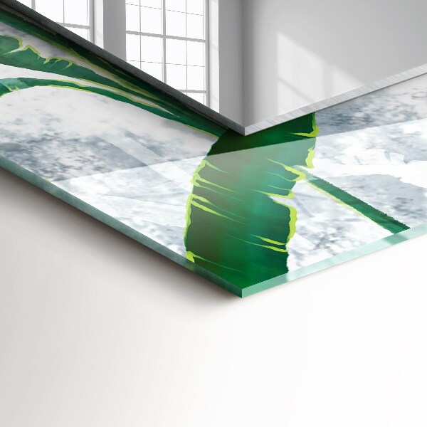 Lustro z nadrukiem dekoracyjne prostokątne Rośliny z zielonymi liśćmi