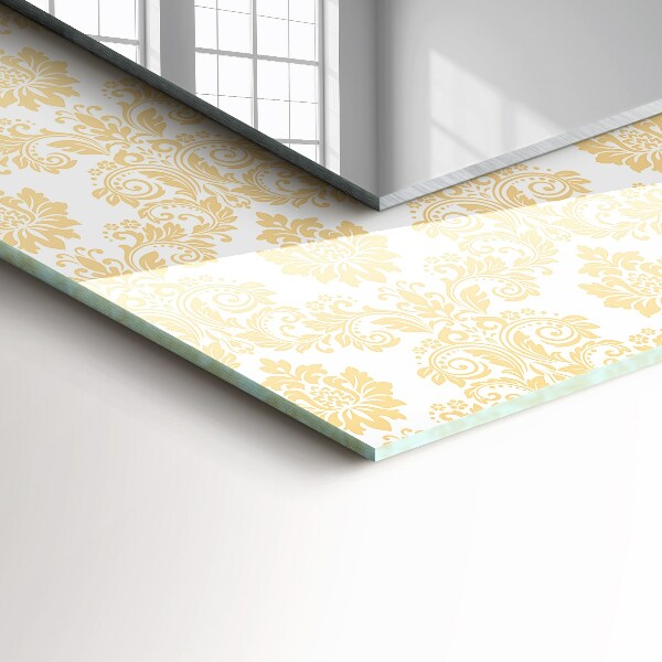 Lustro ramka z nadrukiem prostokątne Żółte ozdoby