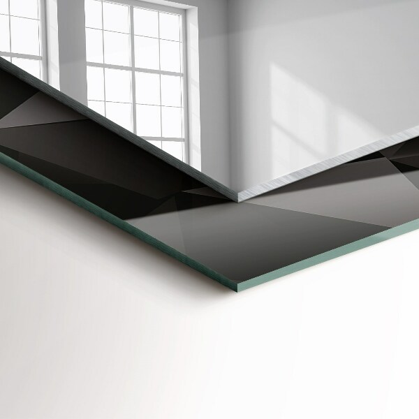 Lustro z nadrukiem dekoracyjne prostokątne Czarne geometryczne kształty