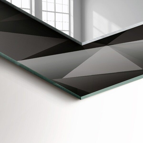 Lustro z nadrukiem dekoracyjne prostokątne Czarne geometryczne kształty