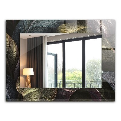 Lustro ścienne dekoracyjne prostokątne Kolorowe liście roślin