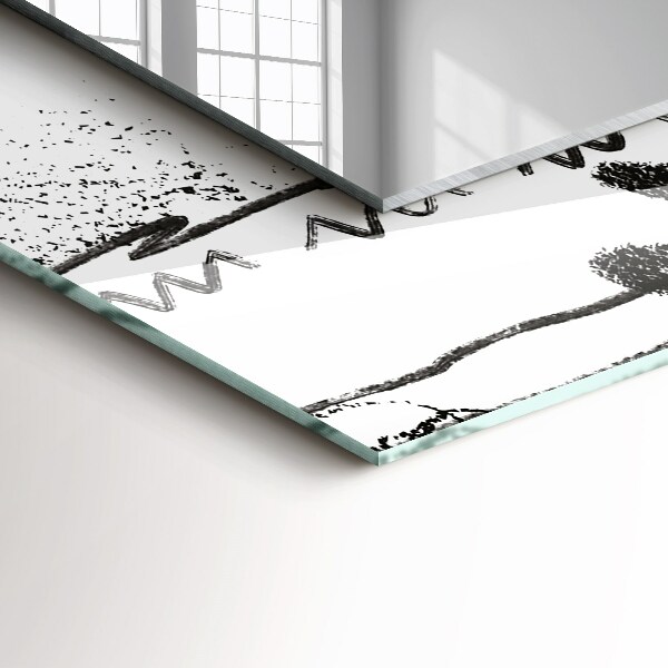 Lustro z nadrukiem prostokątne Nowoczesne abstrakcyjne szablony