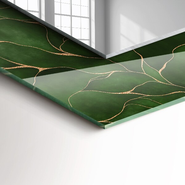 Lustro z drukowaną ramką prostokątne Wzory zielonych liści