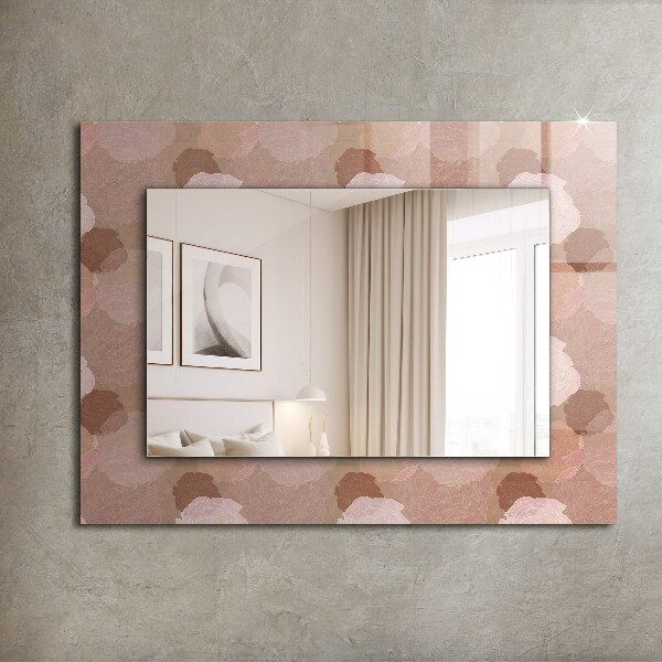 Lustro ramka z nadrukiem prostokątne Kwiaty piwonii