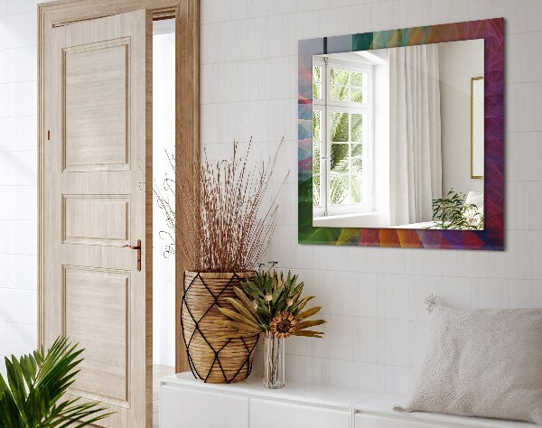 Lustro z drukowaną ramką prostokątne Kolorowa abstrakcyjna spirala