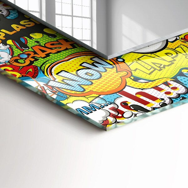 Lustro ramka z nadrukiem prostokątne Kolorowe balony