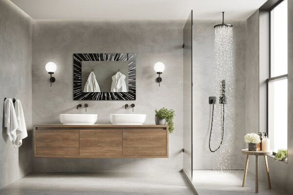 Lustro z drukowaną ramką prostokątne Efekt prędkości światła