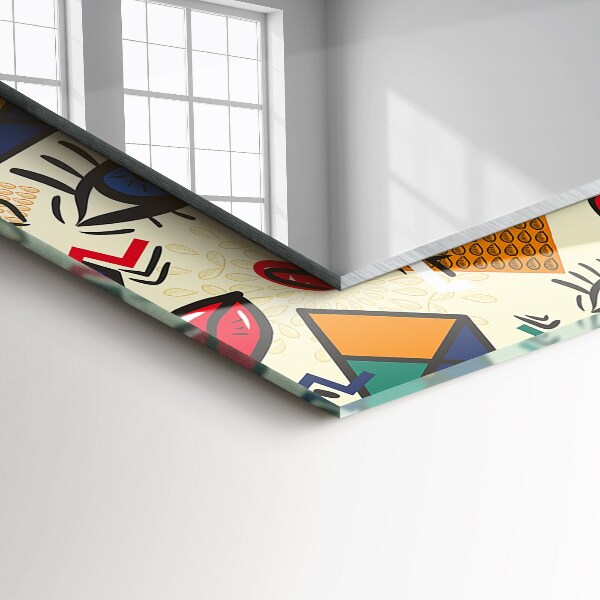 Lustro dekoracyjne prostokątne Kształty oczu i ust