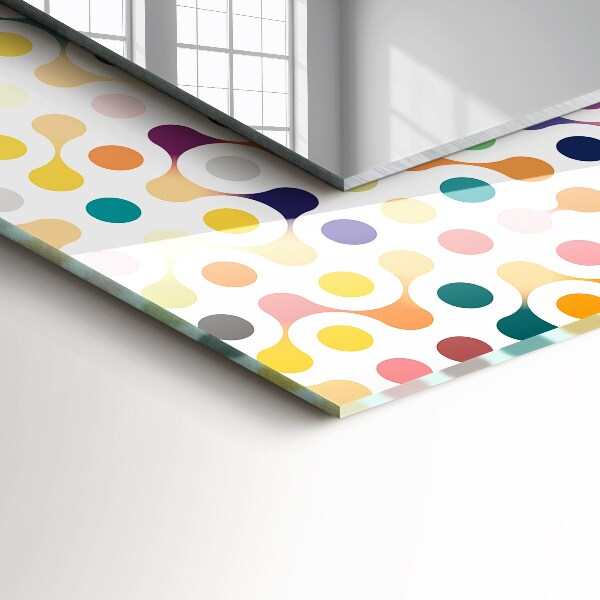 Lustro z nadrukiem dekoracyjne prostokątne Kolorowy wzór geometryczny