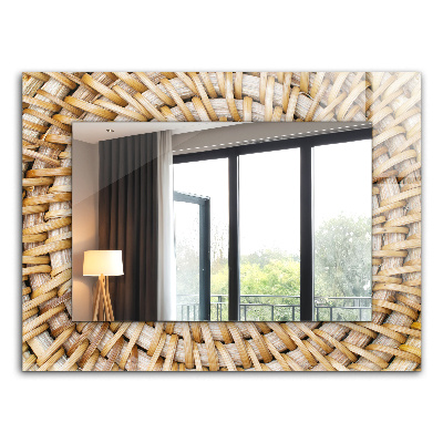 Lustro ramka z nadrukiem prostokątne Warkocz