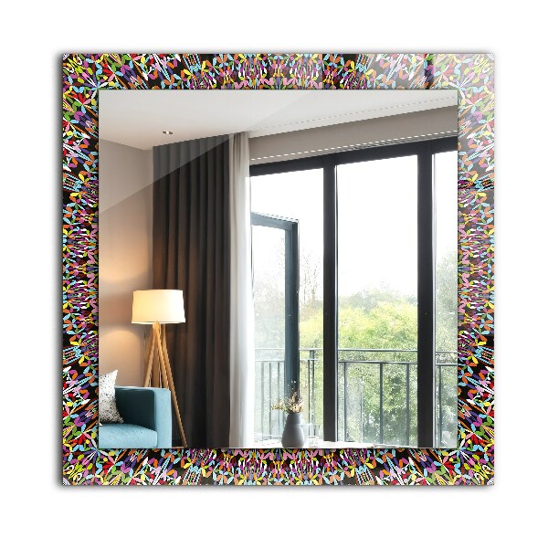 Lustro dekoracyjne prostokątne Kolorowa mandala