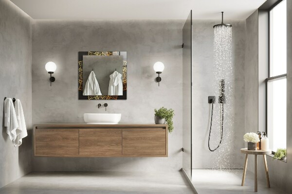 Lustro z nadrukiem dekoracyjne prostokątne Wzór mandali