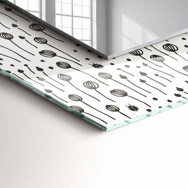 Lustro z drukowaną ramką prostokątne Minimalistyczny charakter