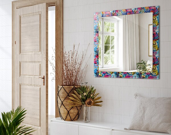 Lustro z nadrukiem prostokątne Kolorowy abstrakcyjny motyw