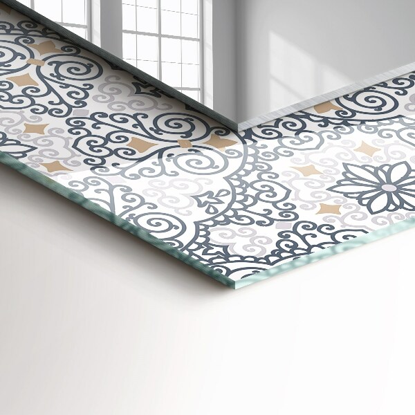 Lustro ścienne dekoracyjne prostokątne Motyw płytek