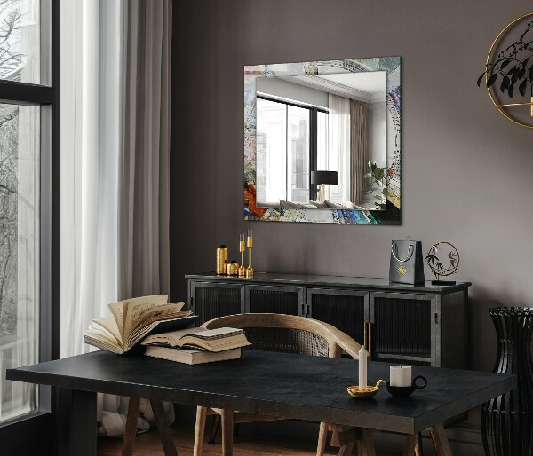 Lustro dekoracyjne prostokątne Abstrakcyjna okrągła mozaika