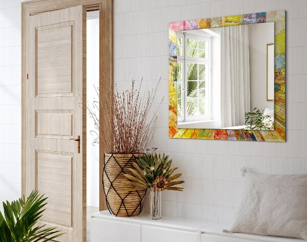 Lustro ścienne dekoracyjne prostokątne Abstrakcyjna kolorowa mozaika