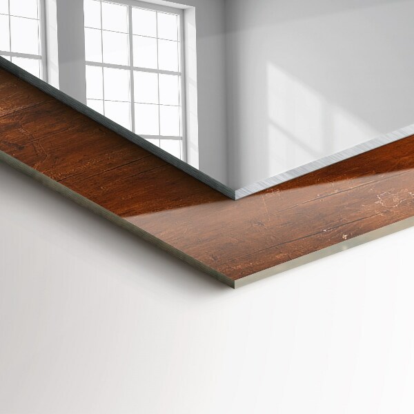 Lustro z drukowaną ramką prostokątne Antyczny drewniany stół