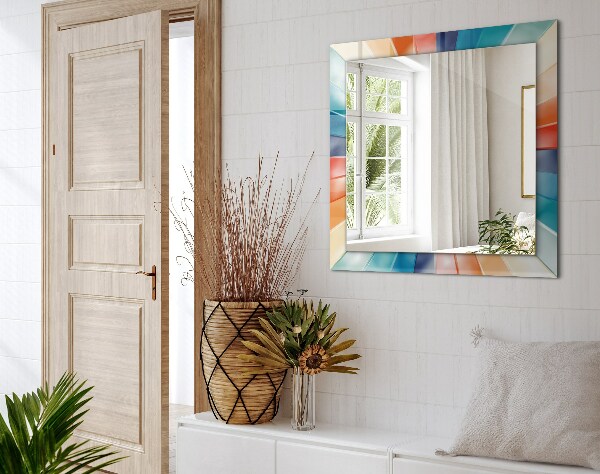 Lustro z nadrukiem prostokątne Kolorowe wiązki światła