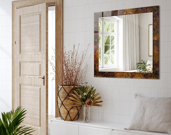 Lustro ramka z nadrukiem prostokątne Zardzewiała metalowa powierzchnia