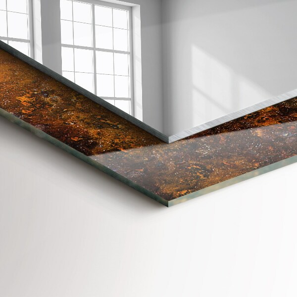 Lustro ramka z nadrukiem prostokątne Zardzewiała metalowa powierzchnia