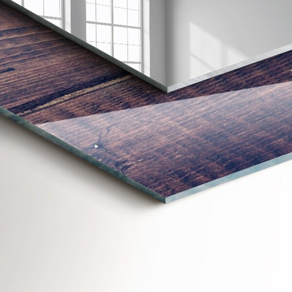 Lustro z nadrukiem prostokątne Drewno z różowymi tulipanami