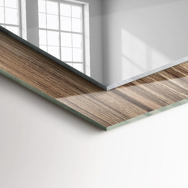 Lustro z nadrukiem dekoracyjne prostokątne Drewniana deska na podłodze