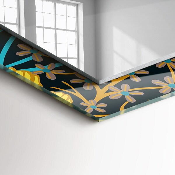 Lustro z drukowaną ramką prostokątne Motywy płatków