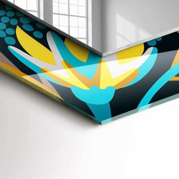 Lustro z drukowaną ramką prostokątne Motywy płatków