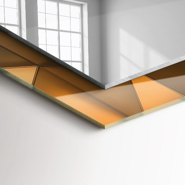 Lustro dekoracyjne prostokątne Złote motywy geometryczne