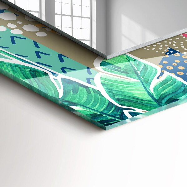 Lustro ścienne dekoracyjne prostokątne Kwiaty i liście